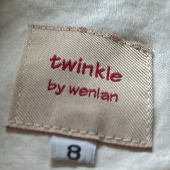 Twinkle by Wenlan ivory cotton single front light unlined trench coat Sz 8 dress - Picture 6 of 7